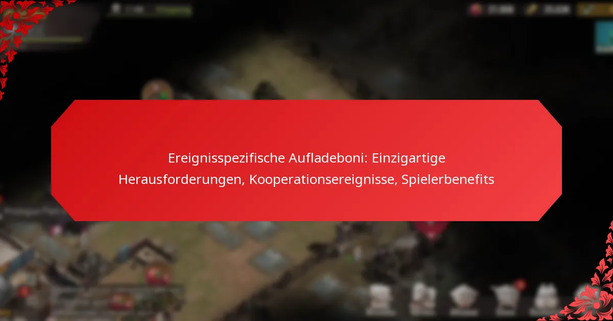 Ereignisspezifische Aufladeboni: Einzigartige Herausforderungen, Kooperationsereignisse, Spielerbenefits